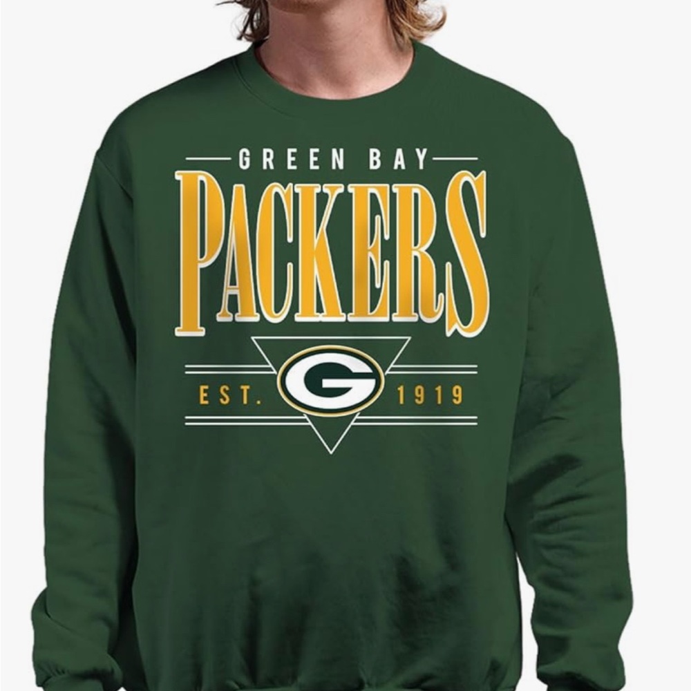 Junk Food Clothing Green Bay Packers Green Crewneck Sweater